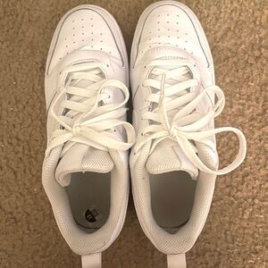 All white adidas kids sneakers